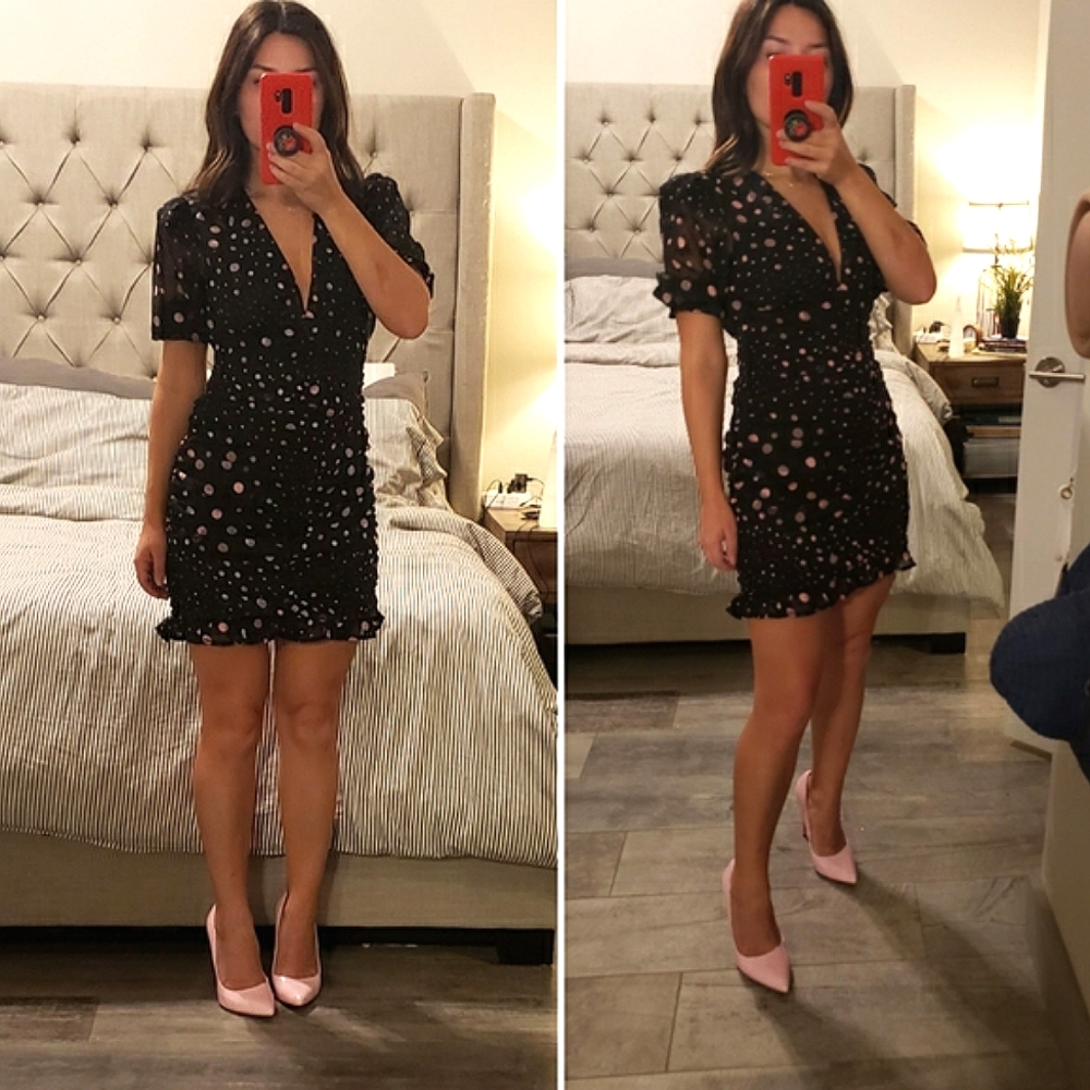 ASOS Black Star and Pink Polka Dot Mini Dress